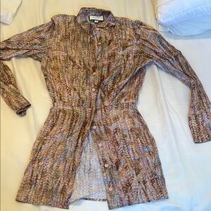 Alexis Brown Tan Long Sleeve Shirt Dress